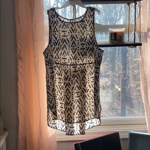 Blue and cream tank top